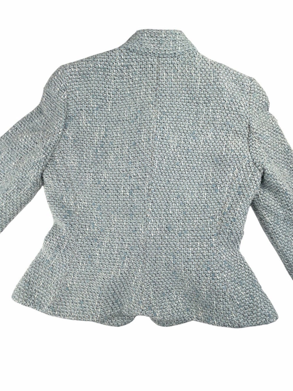 Vintage Armani Collezioni Women’s Tweed Sequin Baby Blue Wool Blazer/Jacket 6 - Picture 9 of 10